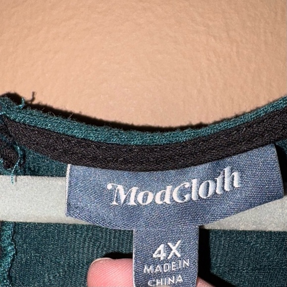 ModCloth textured cable knit‎ dress green size 4X - Picture 3 of 4
